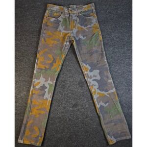 Levi's 511 Men's Camo Print Slim Fit Jeans Custom Art Pants Streetwear 33x34